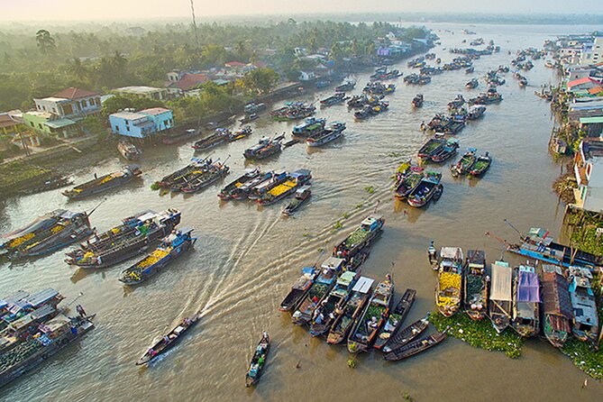 Cai Rang Floating Market - Mekong Delta 2 Days 1 Night - Ho Chi Minh City to My Tho: rice fields, then Vinh Trang pagoda