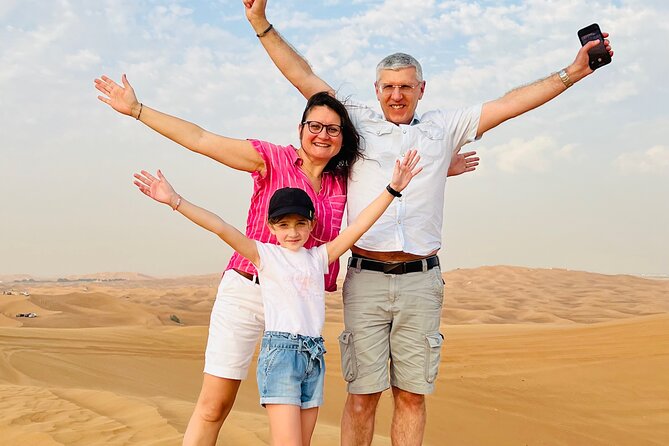 Desert Safari Tour with Camel Ride and BBQ Dinner in VIP Camp - Sandboarding and desert photos: the break that makes it feel complete