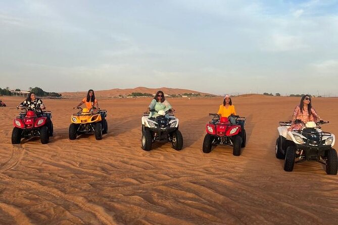 Dubai Evening Safari With Quad Biking VIP BBQ 10 Show Camel Ride - Quad biking and sandboarding: split your energy