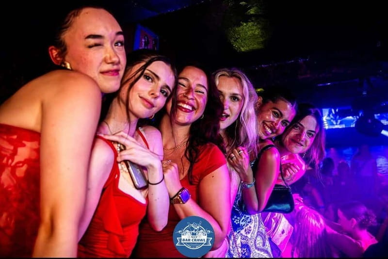 Nice: Bar/Pub Crawl with Free Shots and VIP Entry - The Nightclub Finish: The Big Social Payoff