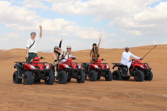 Premium Red Dunes Bashing with Quad Bike, Camel, Falcon &VIP Camp - Quick Highlights You’ll Feel