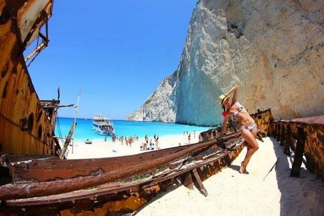 VIP Full Day Tour Shipwreck Blue Caves and top view - Xigia Sulfur Beach: The Natural Spa Stop