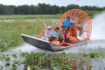 VIP Private Airboat Tour near Orlando - Stop 1 at Boggy Creek Airboat Adventures: Marsh Views, Birds, and Safety Gear